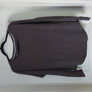 Under Armour charcoal long sleeve waffle scoop neck top